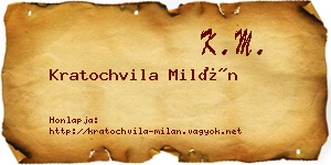 Kratochvila Milán névjegykártya