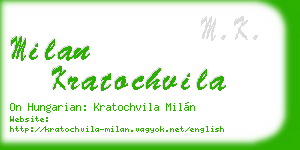 milan kratochvila business card